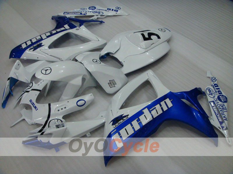 Kit de carénage à injection pour GSX R750 06-07 - Bleu, Blanc - Jordan #OYO87901302