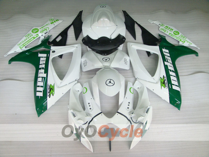 Kit de carénage à injection pour GSX R750 06-07 - Vert, Blanc - Jordan #OYO87901303