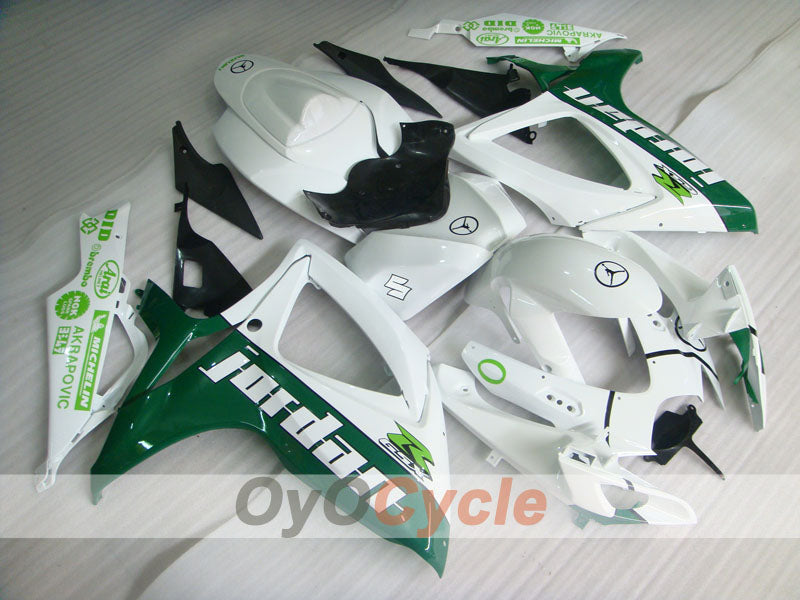 Kit de carénage à injection pour GSX R750 06-07 - Vert, Blanc - Jordan #OYO87901303