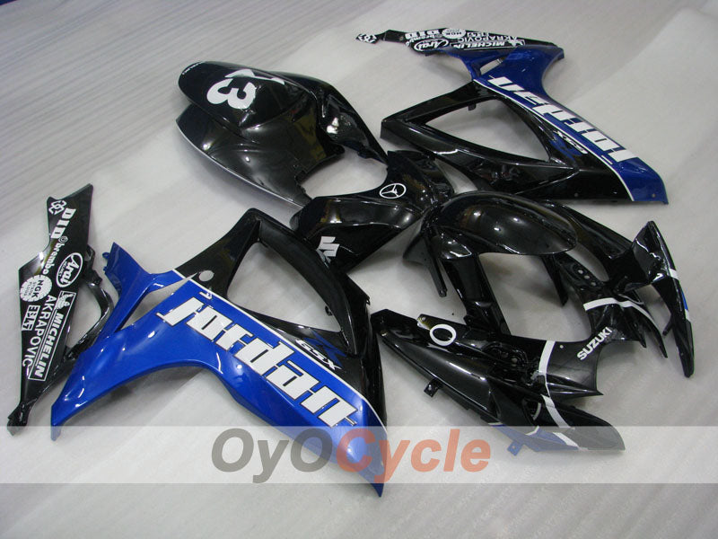 Kit de carénage moulé par injection pour GSX R600 06-07 - Bleu, noir - Jordan #OYO87901509
