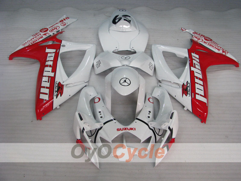 Kit de carénage moulé par injection pour GSX R600 06-07 - Rouge, blanc - Jordan #OYO87901510 Image secondaire du produit