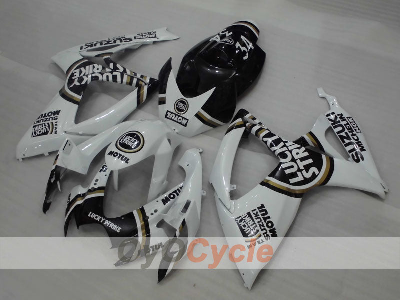Kit de carénage à injection pour GSX R750 06-07 - Blanc, Noir - Lucky Strike #OYO87901309