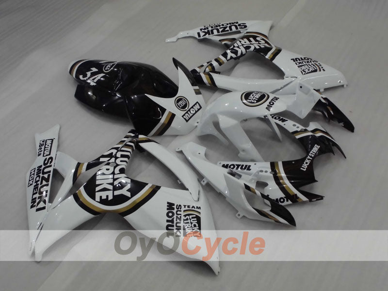 Kit de carénage à injection pour GSX R750 06-07 - Blanc, Noir - Lucky Strike #OYO87901309