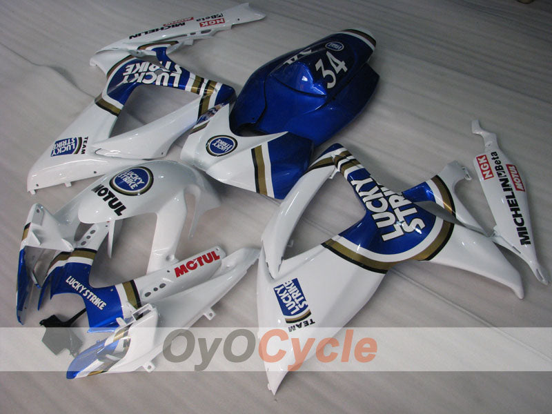 Kit de carénage à injection pour GSX R750 06-07 - Bleu, Blanc - Lucky Strike #OYO87901310