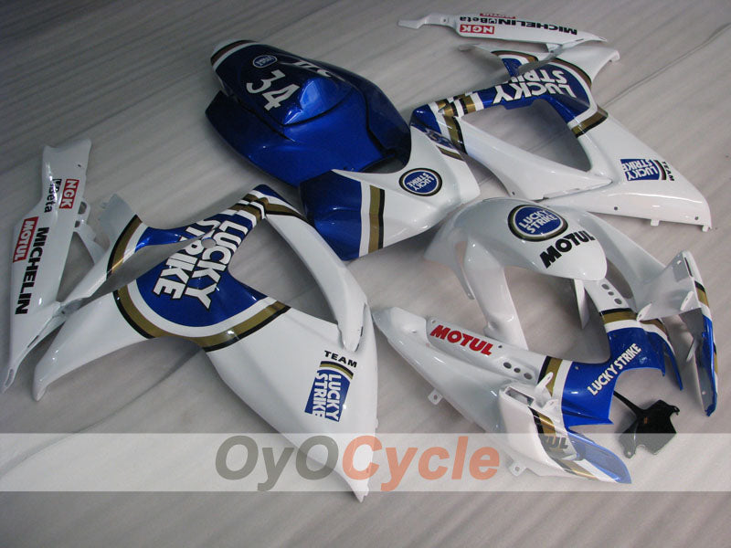 Kit de carénage à injection pour GSX R750 06-07 - Bleu, Blanc - Lucky Strike #OYO87901310