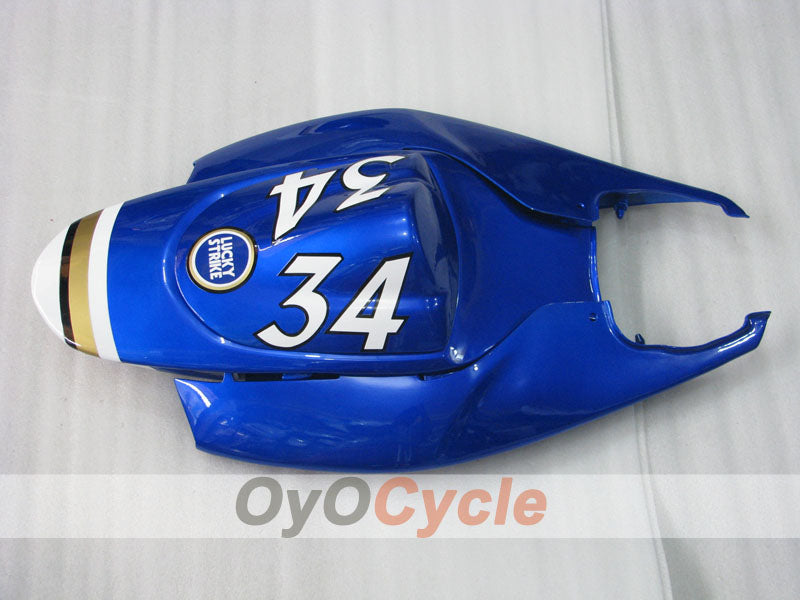 Kit de carénage à injection pour GSX R600 06-07 - Bleu, Blanc - Lucky Strike, MICHELIN, MOTUL #OYO87901519