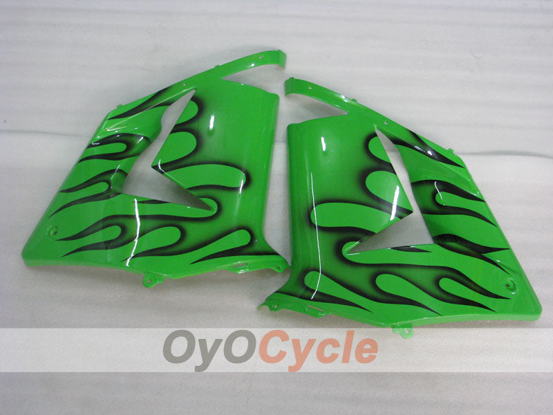 Kit de carénage injecté pour NINJA ZX-10R 04-05 - Vert, noir - Flamme #OYO87901536