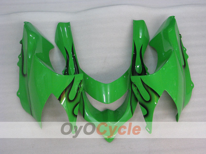 Kit de carénage injecté pour NINJA ZX-10R 04-05 - Vert, noir - Flamme #OYO87901536