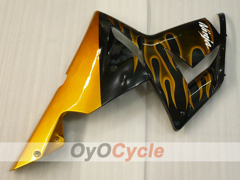 Kit de carénage à injection pour NINJA ZX-10R 04-05 - Noir, marron - Flamme #OYO87901538