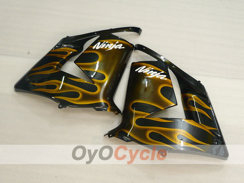 Kit de carénage à injection pour NINJA ZX-10R 04-05 - Noir, marron - Flamme #OYO87901538