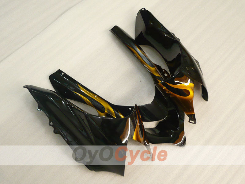 Kit de carénage à injection pour NINJA ZX-10R 04-05 - Noir, marron - Flamme #OYO87901538