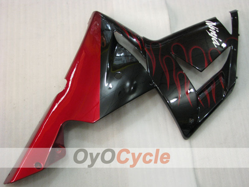 Kit de carénage à injection pour NINJA ZX-10R 04-05 - Rouge, noir - Flamme #OYO87901540