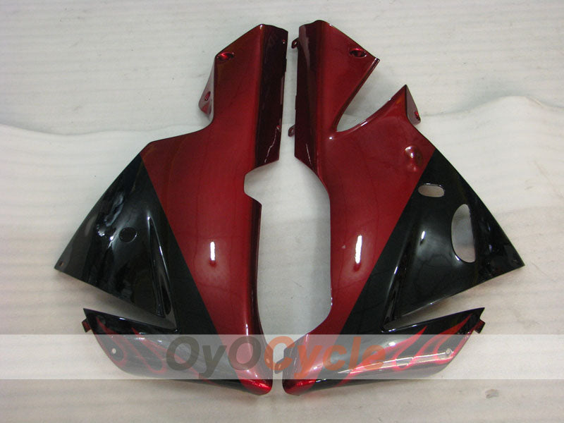 Kit de carénage à injection pour NINJA ZX-10R 04-05 - Rouge, noir - Flamme #OYO87901540