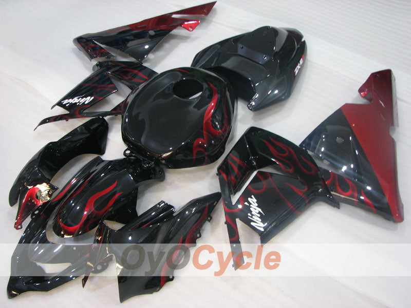 Kit de carénage à injection pour NINJA ZX-10R 04-05 - Rouge, noir - Flamme #OYO87901540