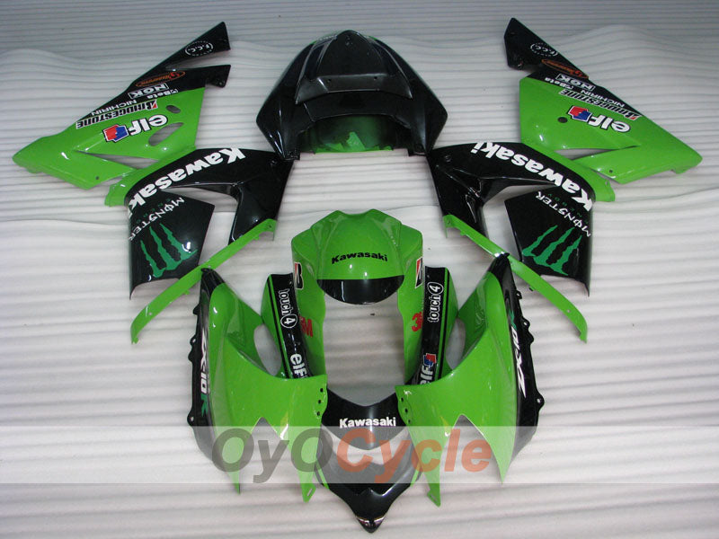 Kit de carénage à injection pour NINJA ZX-10R 04-05 - Vert, noir - Monster #OYO87901545