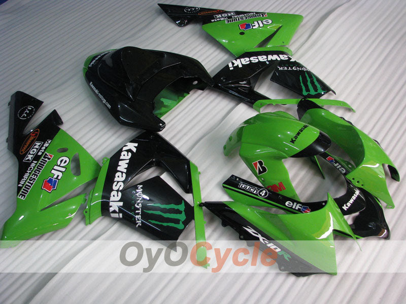 Kit de carénage à injection pour NINJA ZX-10R 04-05 - Vert, noir - Monster #OYO87901545
