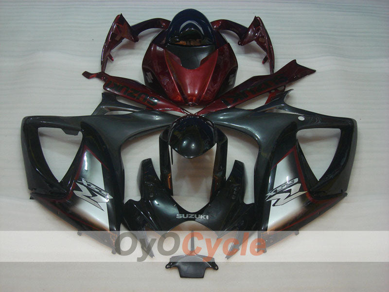 Kit de carénage à injection pour GSX R750 06-07 - Rouge, Noir - Style d'usine #OYO87901340