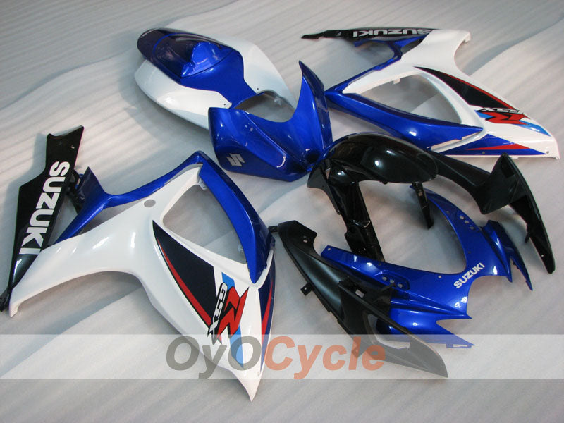Kit de carénage à injection pour GSX R750 06-07 - Bleu, Blanc - Style d’origine #OYO87901348
