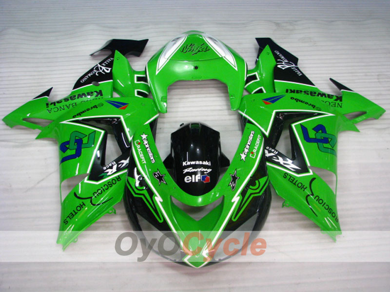 Kit de carénage à injection pour NINJA ZX-10R 06-07 - Vert, Noir - Style d'origine #OYO87901589