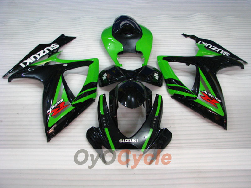 Kit de carénage à injection pour GSX R600 06-07 - Vert, Noir - Style d'origine #OYO87901590