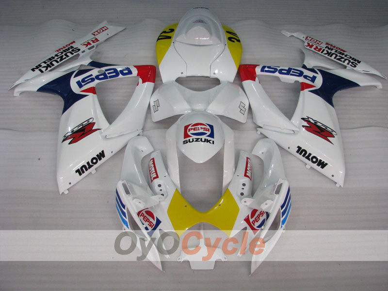 Kit de carénage à injection pour GSX R600 06-07 - Jaune, Blanc - MICHELIN, MOTUL, PEPSI #OYO87901596