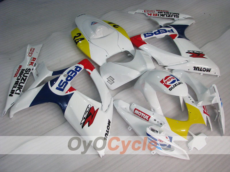 Kit de carénage à injection pour GSX R600 06-07 - Jaune, Blanc - MICHELIN, MOTUL, PEPSI #OYO87901596