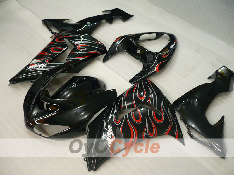 Kit de carénage à injection pour NINJA ZX-10R 06-07 - Blanc, Noir - Flamme #OYO87901599