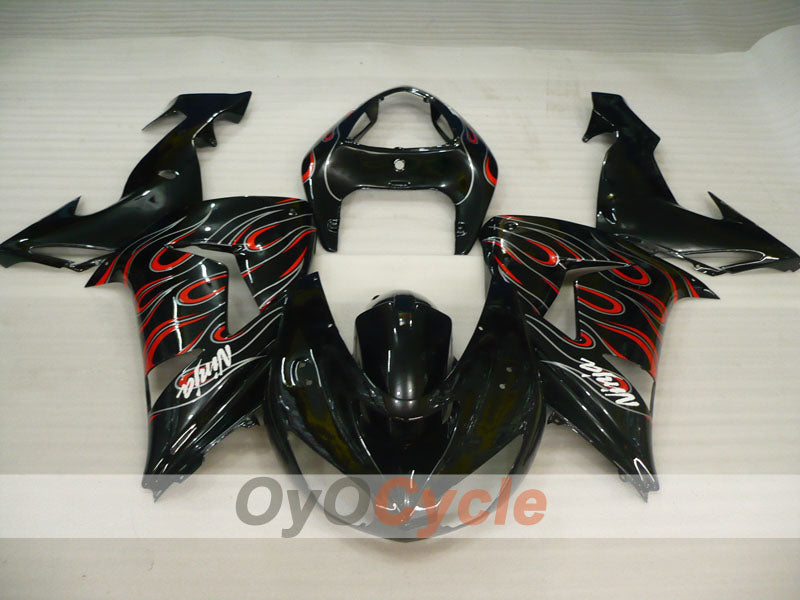 Kit de carénage à injection pour NINJA ZX-10R 06-07 - Blanc, Noir - Flamme #OYO87901599