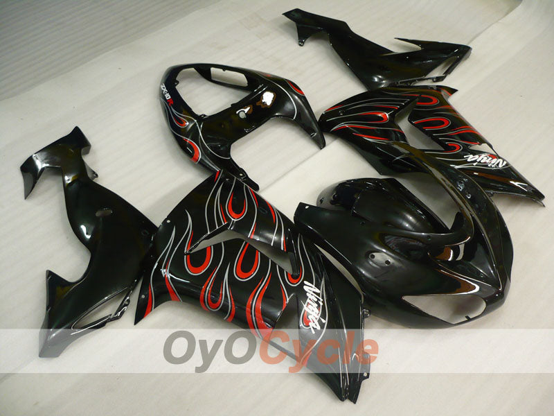 Kit de carénage à injection pour NINJA ZX-10R 06-07 - Blanc, Noir - Flamme #OYO87901599