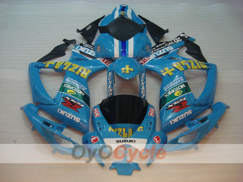 Kit de carénage à injection pour GSX R600 06-07 - Bleu, Noir - DUNLOP, Rizla+ #OYO87901601