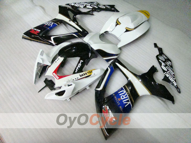 Kit de carénage à injection pour GSX R750 06-07 - Blanc, noir - VIRU #OYO87901373