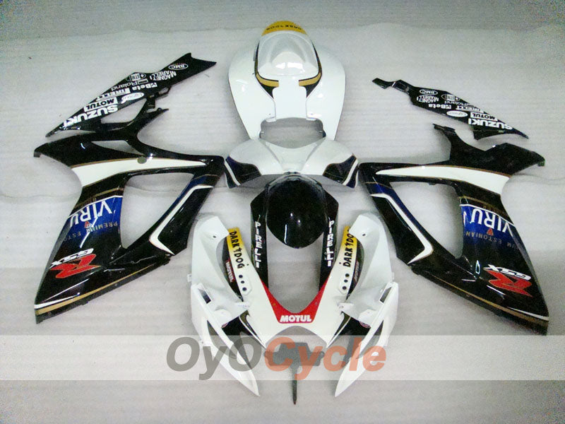 Kit de carénage à injection pour GSX R750 06-07 - Blanc, noir - VIRU #OYO87901373