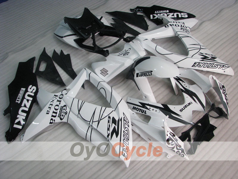 Kit de carénage à injection pour GSX R750 08-10 - Blanc, Noir - Corona #OYO87901385 Image principale du produit