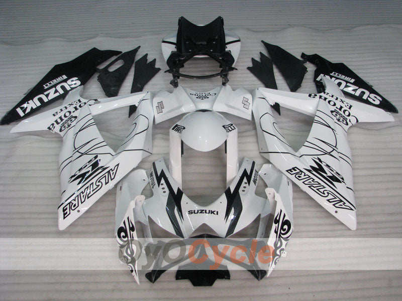 Kit de carénage à injection pour GSX R600 08-10 - Blanc, Noir - Corona #OYO87901611