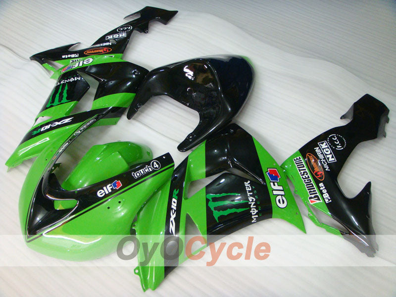 Kit de carénage à injection pour NINJA ZX-10R 06-07 - Vert, noir - Monster #OYO87901627