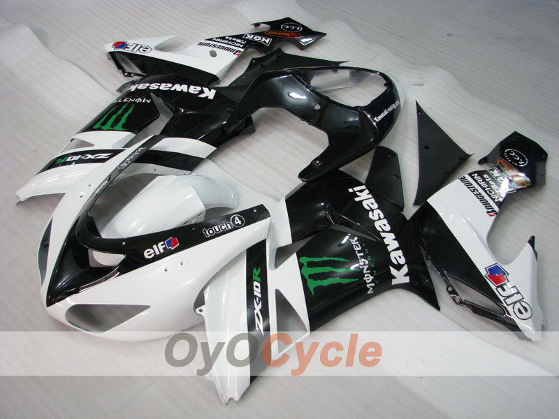 Kit de carénage à injection pour NINJA ZX-10R 06-07 - Blanc, noir - Monster #OYO87901629