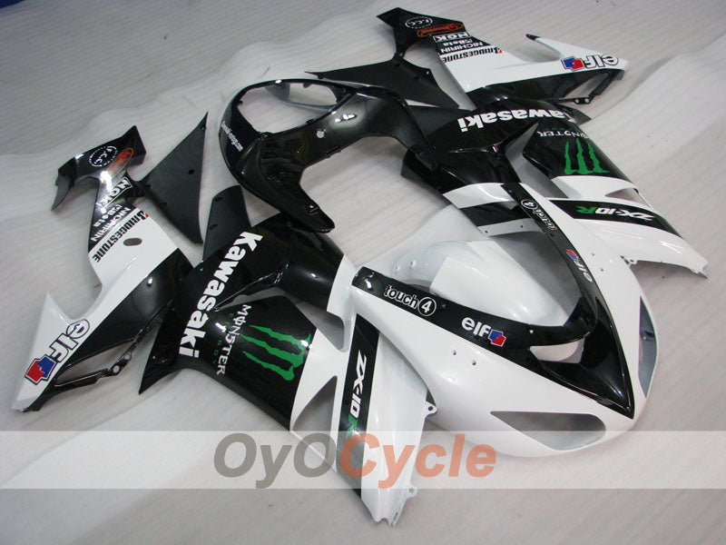 Kit de carénage à injection pour NINJA ZX-10R 06-07 - Blanc, noir - Monster #OYO87901629