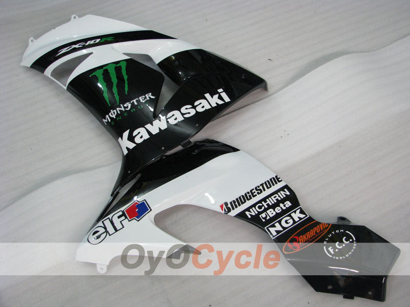 Kit de carénage à injection pour NINJA ZX-10R 06-07 - Blanc, noir - Monster #OYO87901629
