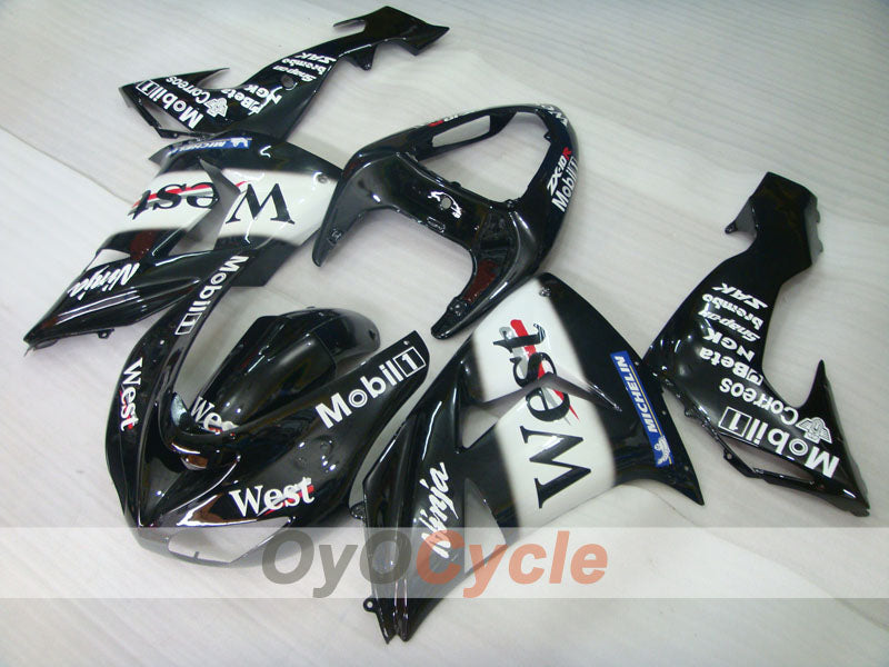 Kit de carénage à injection pour NINJA ZX-10R 06-07 - Blanc, noir - West #OYO87901631