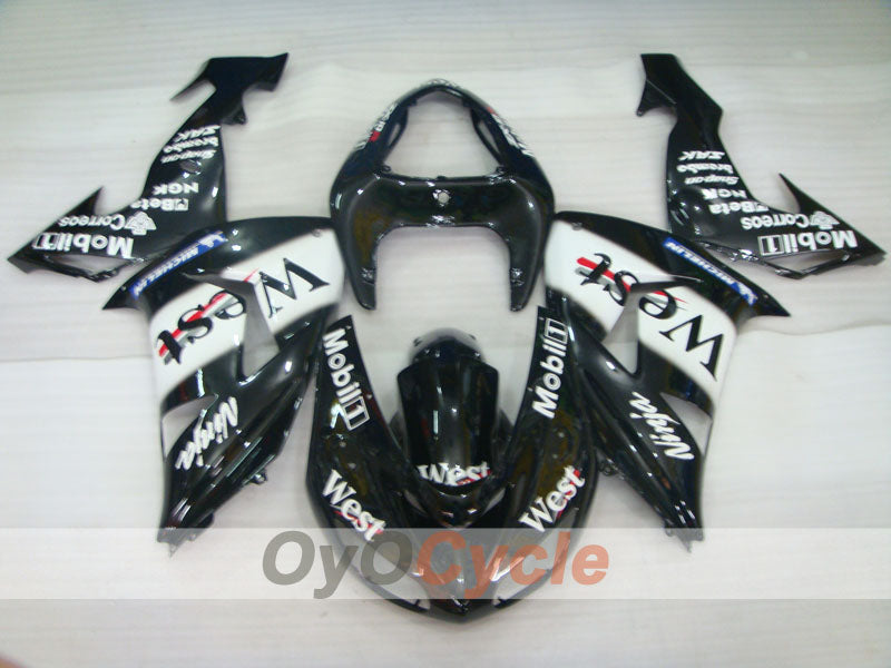 Kit de carénage à injection pour NINJA ZX-10R 06-07 - Blanc, noir - West #OYO87901631