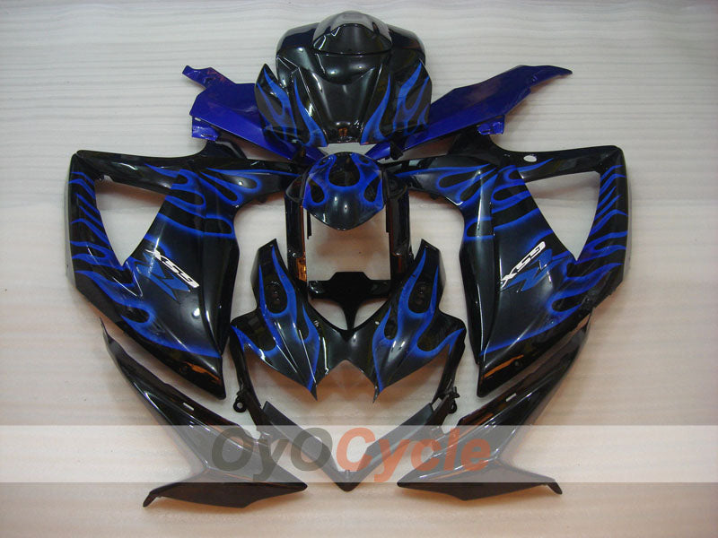 Kit de carénages à injection pour GSX R750 08-10 - Bleu, Noir - Flame #OYO87901440