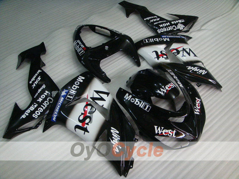 Kit de carénage à injection pour NINJA ZX-10R 06-07 - Blanc, noir - West #OYO87901634