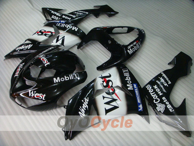 Kit de carénage à injection pour NINJA ZX-10R 06-07 - Blanc, noir - West #OYO87901634