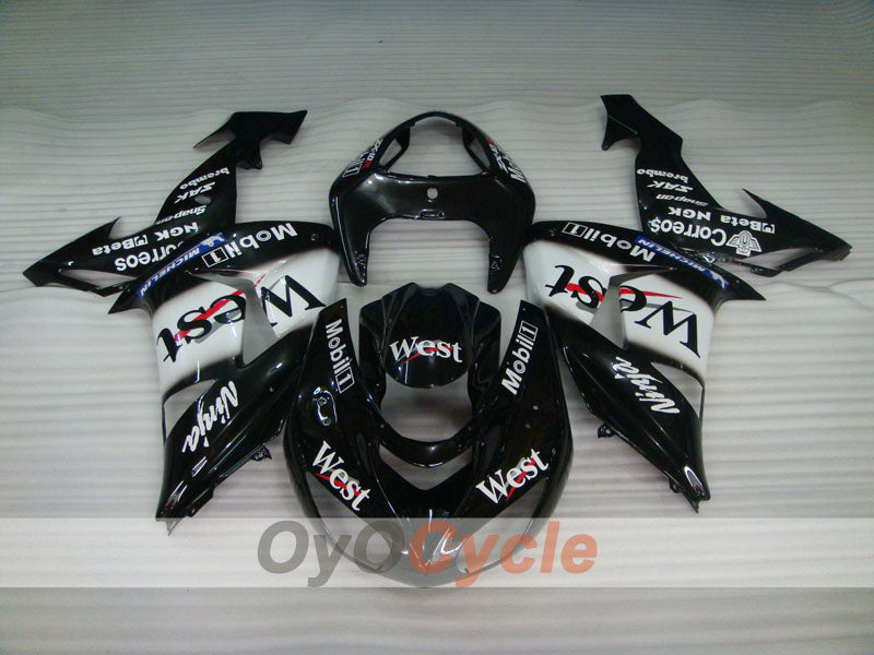 Kit de carénage à injection pour NINJA ZX-10R 06-07 - Blanc, noir - West #OYO87901634