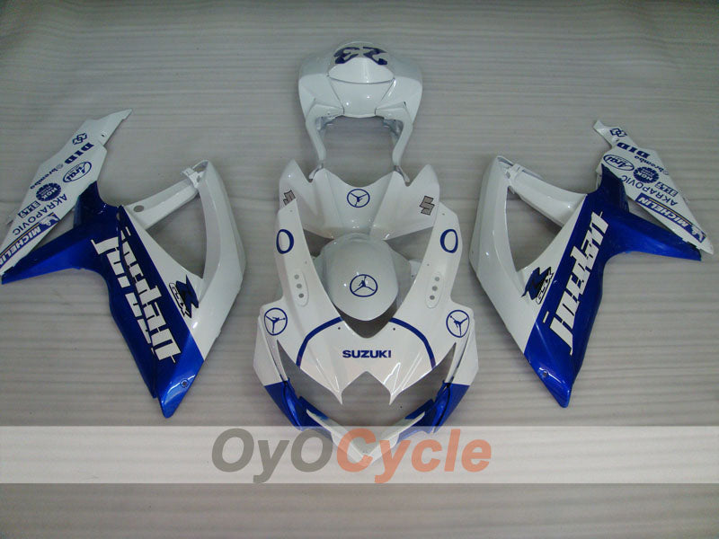 Kit de carénage injecté pour GSX R600 08-10 - Bleu, Blanc - Jordan #OYO87901639