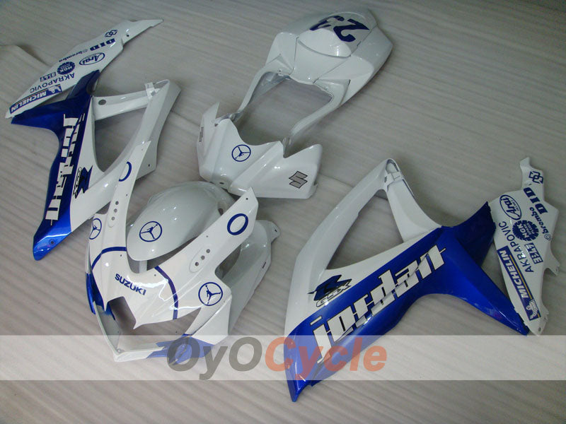 Kit de carénage injecté pour GSX R600 08-10 - Bleu, Blanc - Jordan #OYO87901639