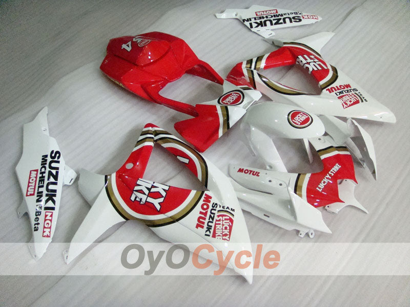 Kit de carénage à injection pour GSX R750 08-10 - Rouge, Blanc - Lucky Strike #OYO87901454