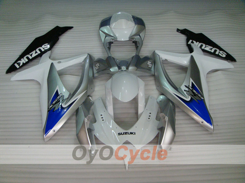 Kit de carénage à injection pour GSX R600 08-10 - Blanc, Noir - Style d'origine #OYO87901656