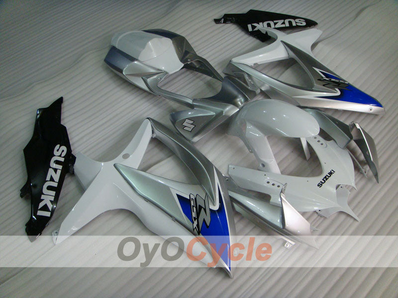 Kit de carénage à injection pour GSX R750 08-10 - Blanc, argent - Style d'origine #OYO87901410