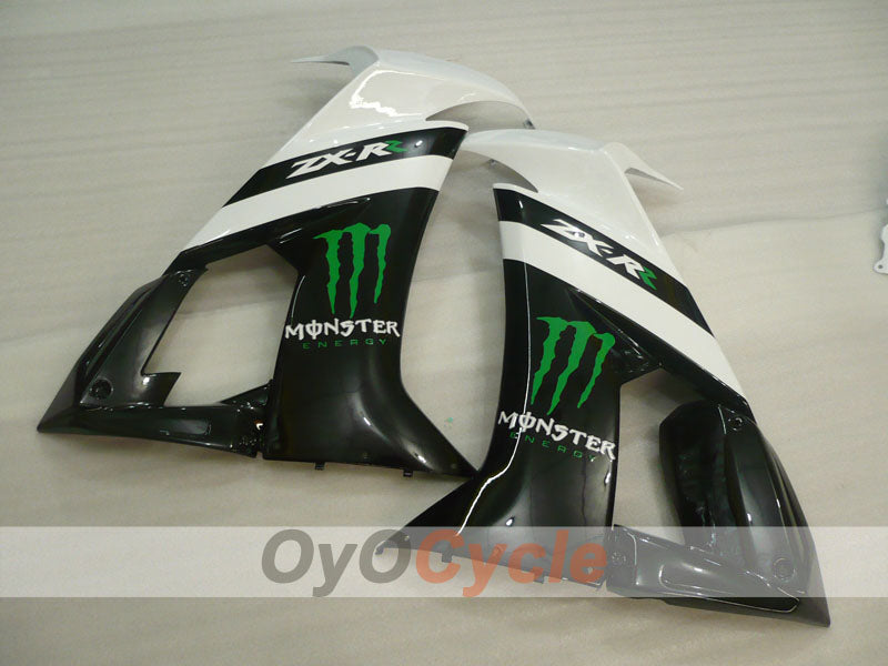 Kit de carénage à injection pour NINJA ZX-10R 08-10 - Blanc, Noir - Monster #OYO87901659